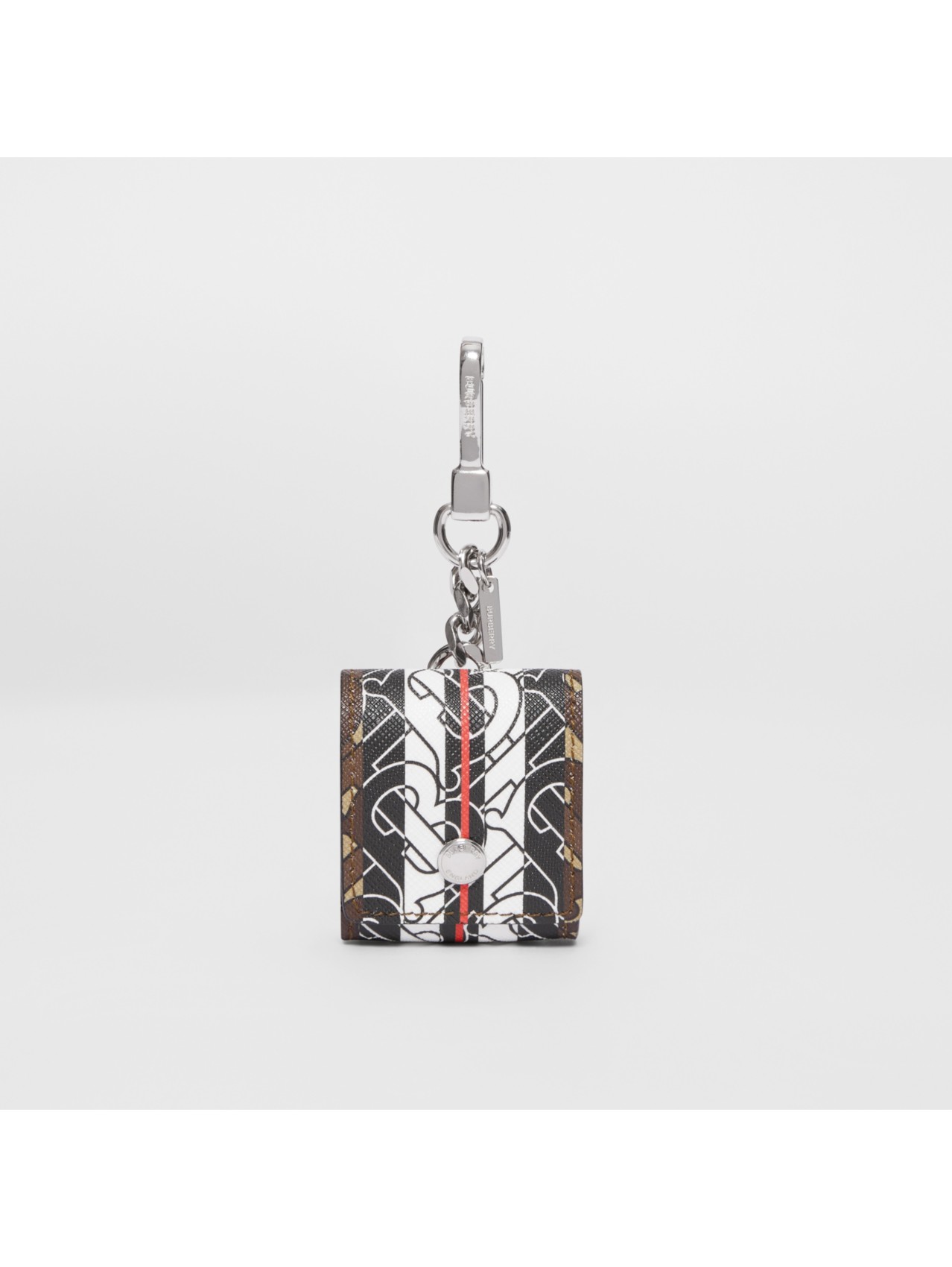 Étui pour AirPod en toile écologique rayé Monogram in Brun Bride