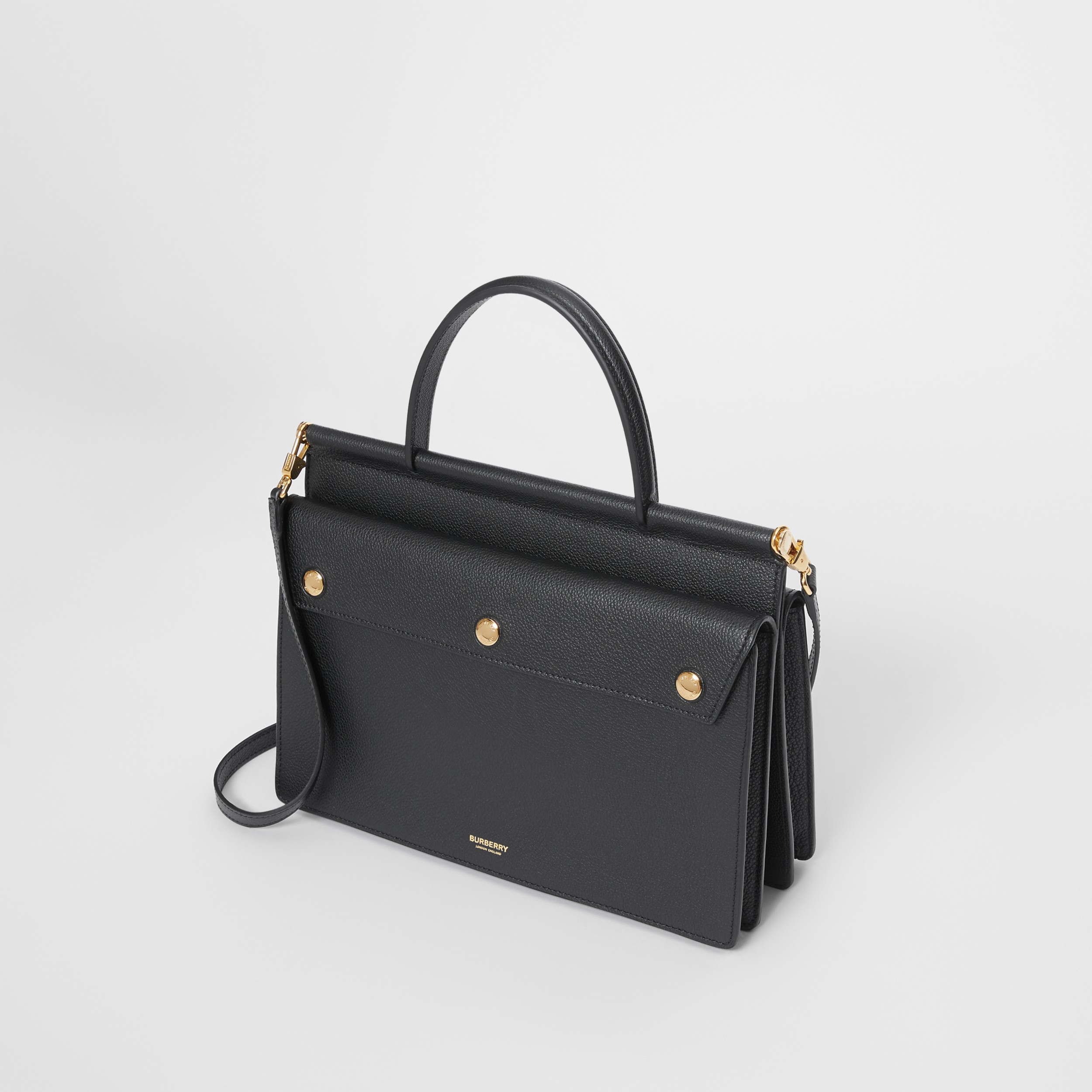 Small Leather Title Bag with Pocket Detail in Black - Women | Burberry ...