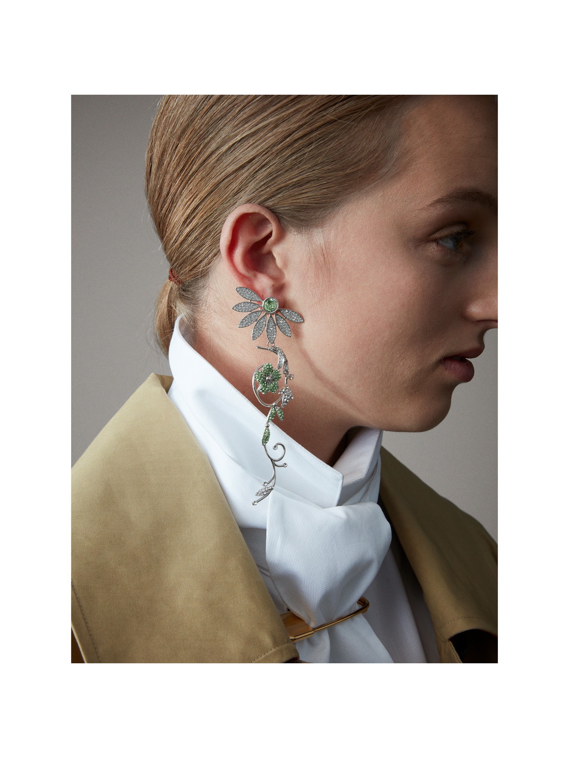 半雏菊造型吊坠耳环与耳钉 (翠绿色) - 女士 | burberry 博柏利