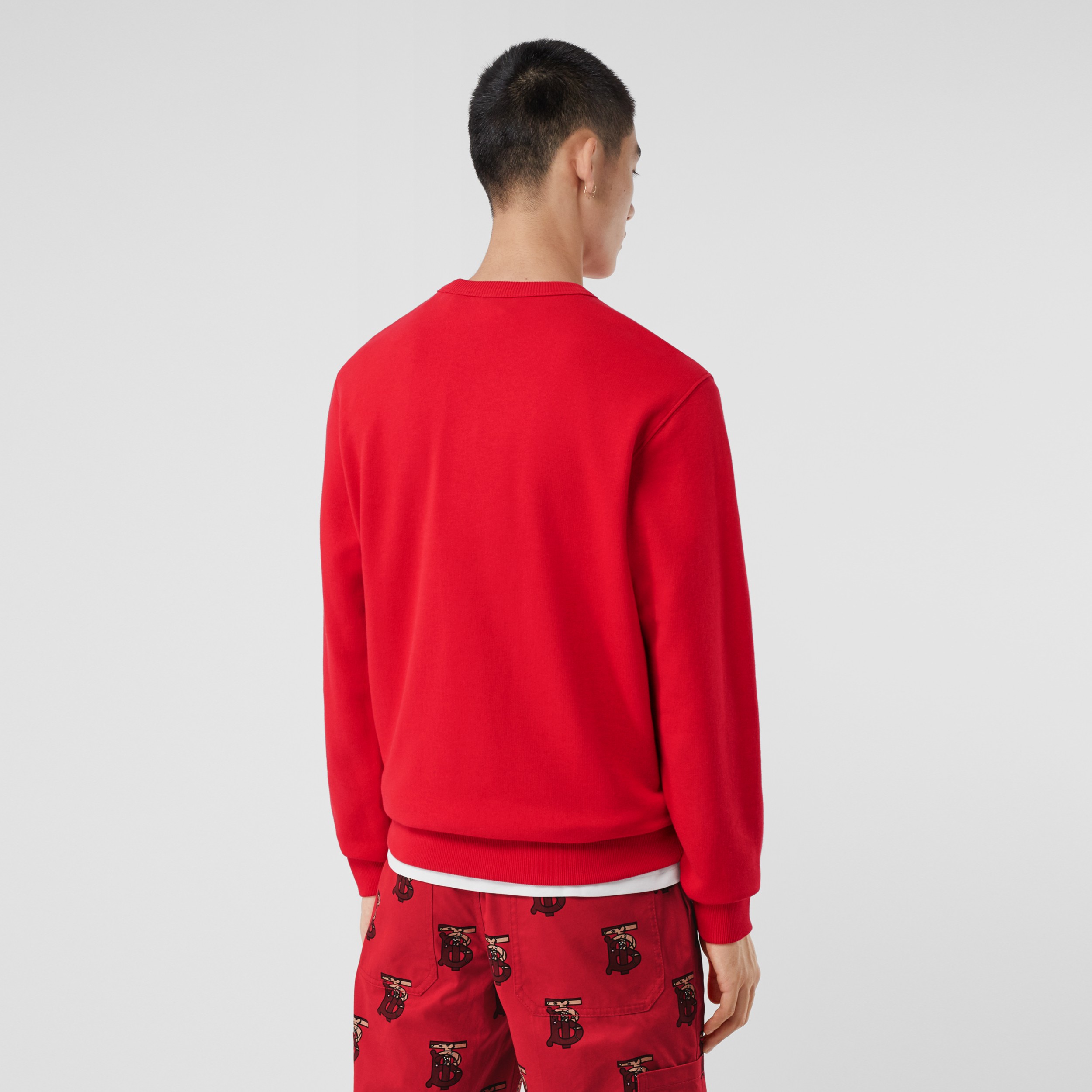 モノグラムモチーフ コットン スウェットシャツ ブライトレッド メンズ バーバリー