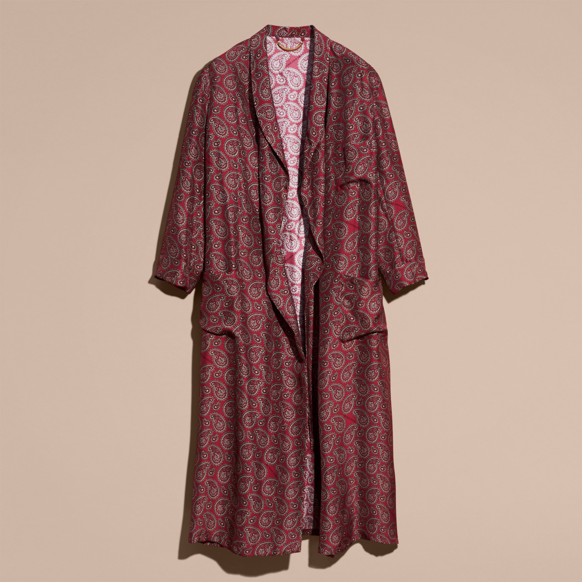 Paisley Print Panama Silk Dressing Gown Coat Burberry