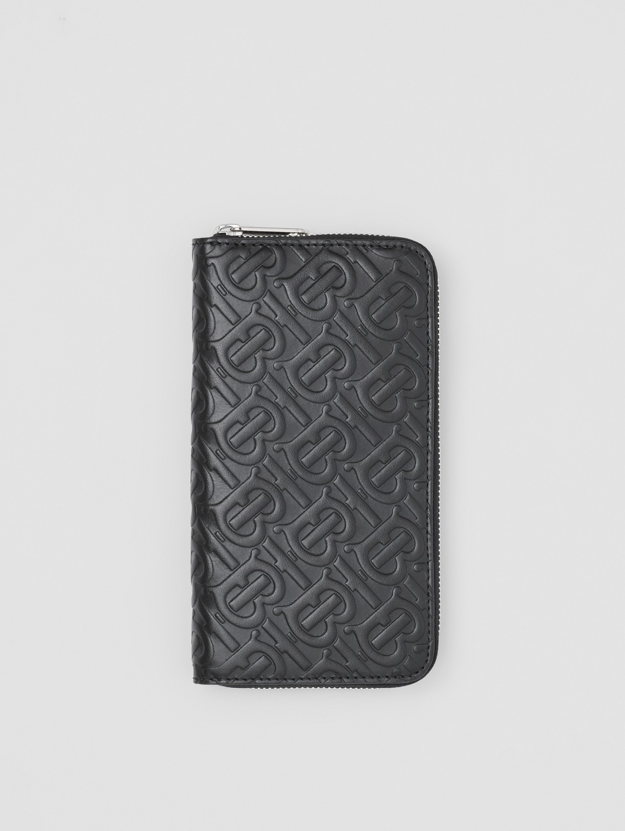 Monogram Leather Ziparound Wallet in Black