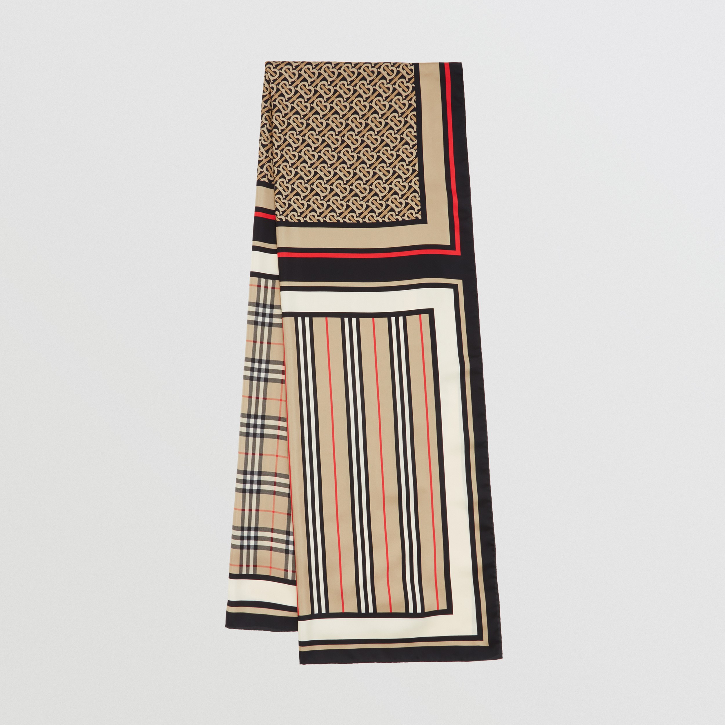 Montage Print Silk Scarf in Archive Beige | Burberry® Official - 1