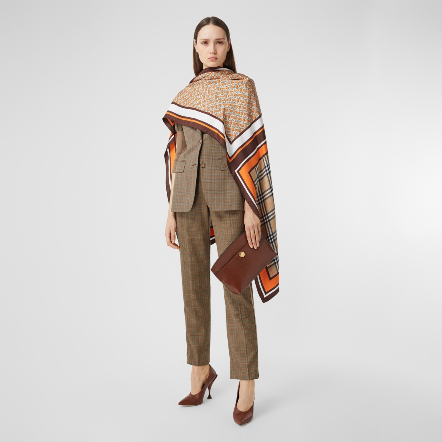 Orange burberry deals scarf