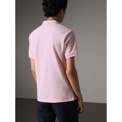 pink burberry polo