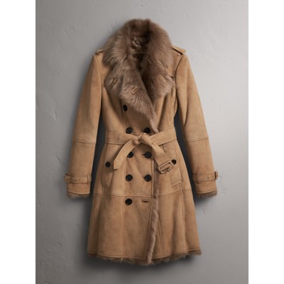 burberry shearling coat