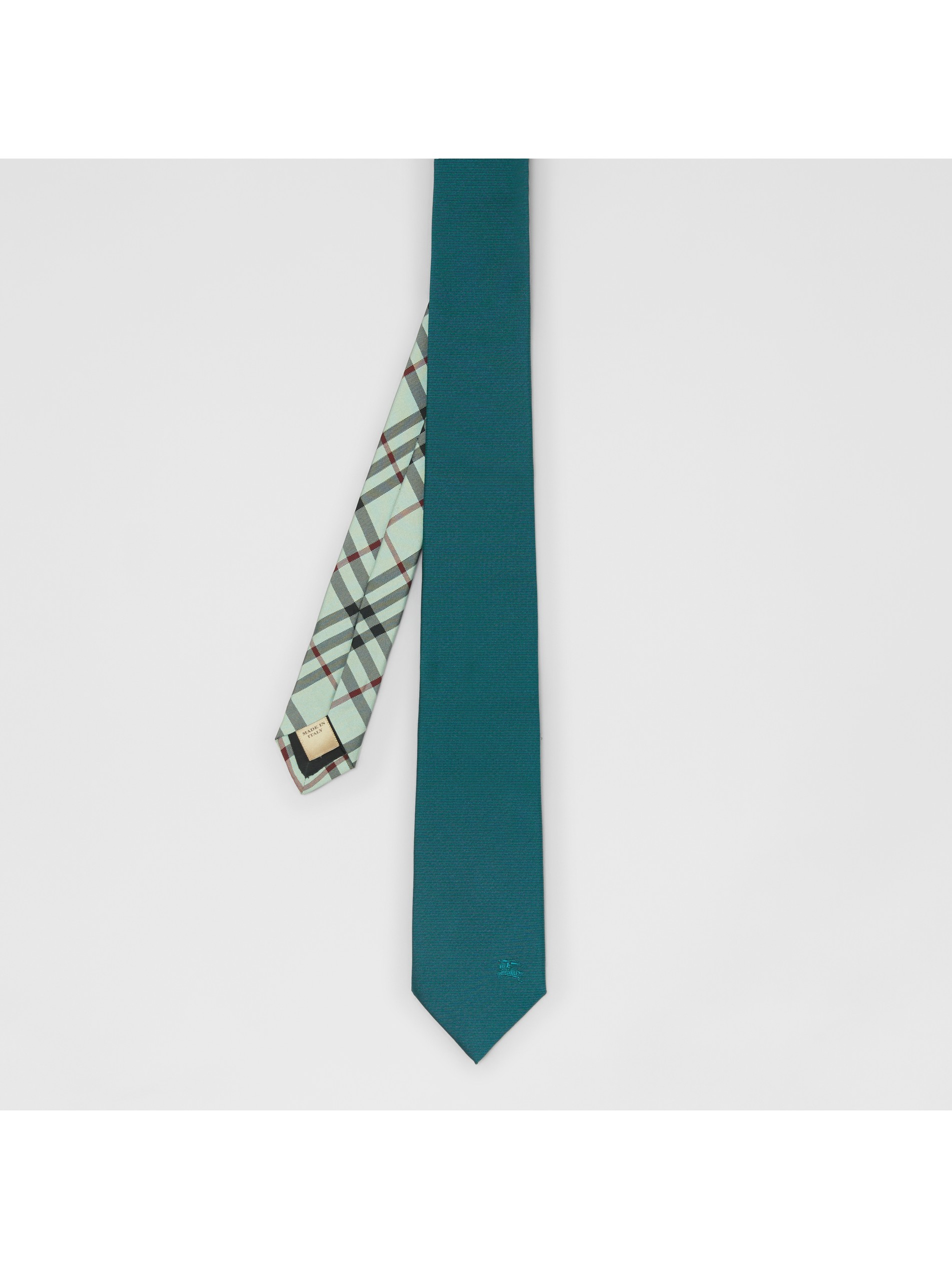 深青色 现代剪裁格纹丝质领带 产品图片21