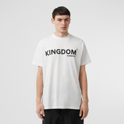 Kingdom Print Cotton T-shirt in White 