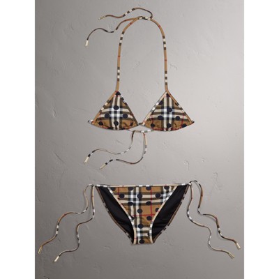 burberry check triangle bikini