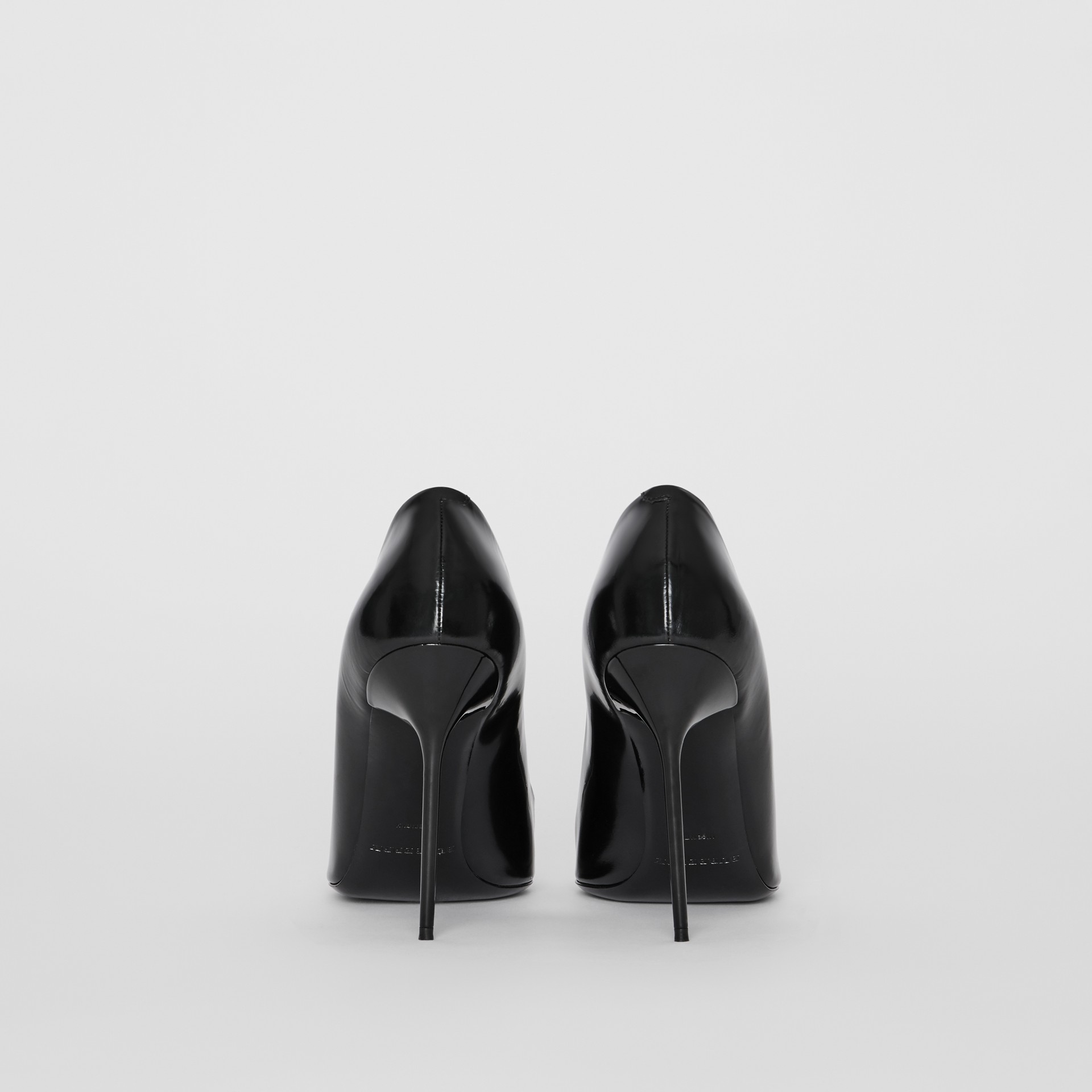 The Patent Leather D-ring Stiletto in Black/nickel - Women | Burberry ...