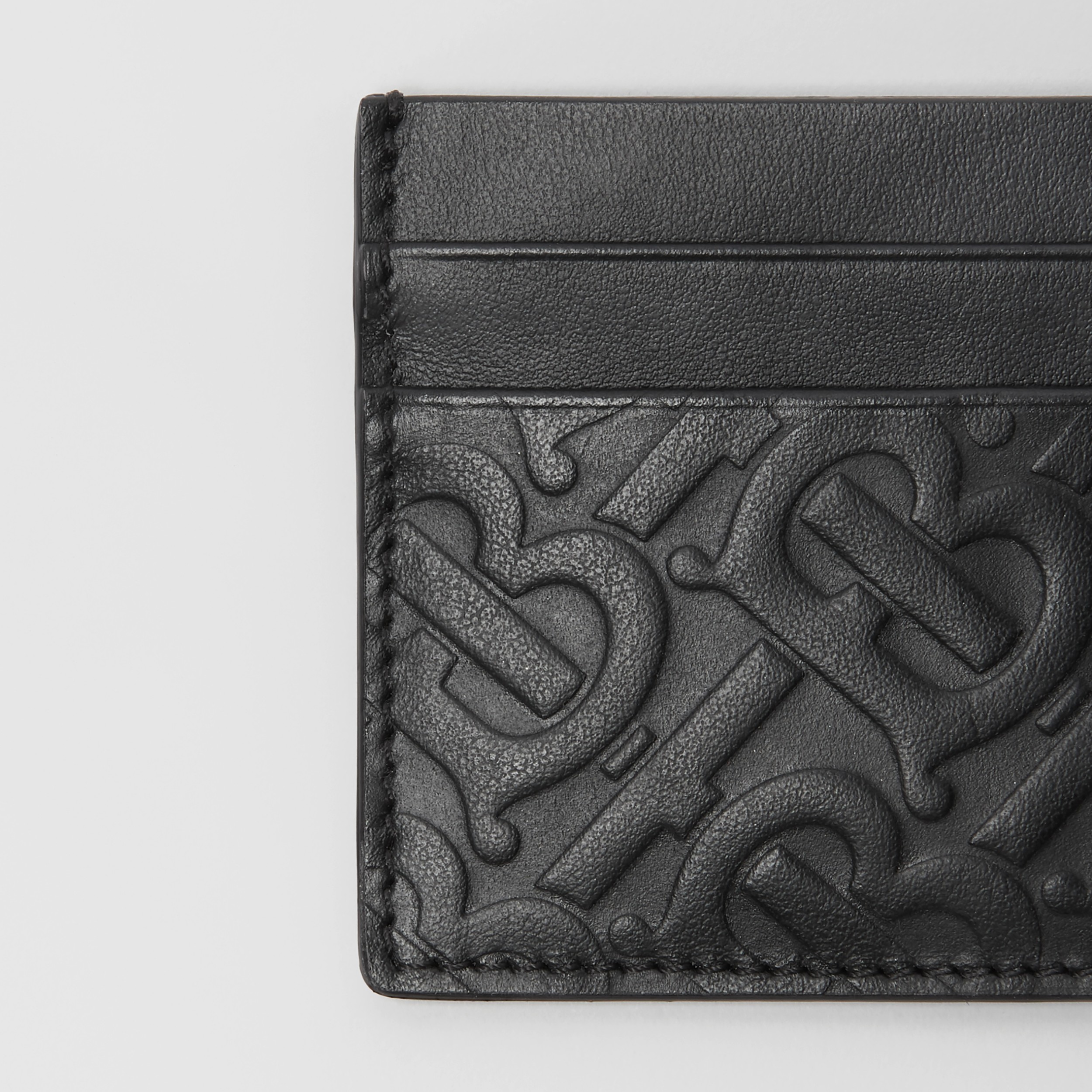 Monogram Leather Card Case in Black - Men | Burberry® Official