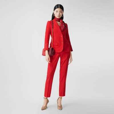 red tailored suit womens