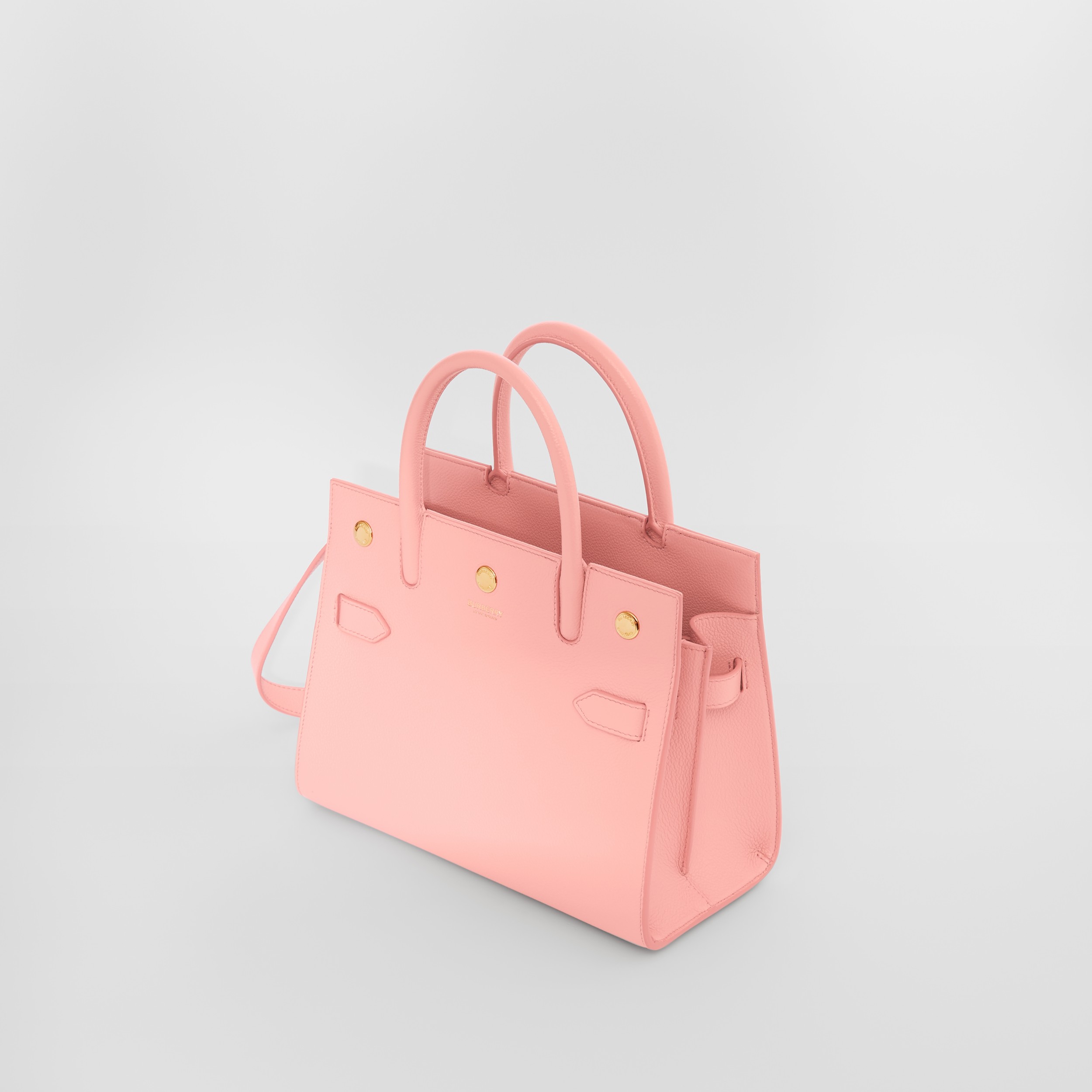 Mini Leather Two Handle Title Bag In Blush Pink Women Burberry
