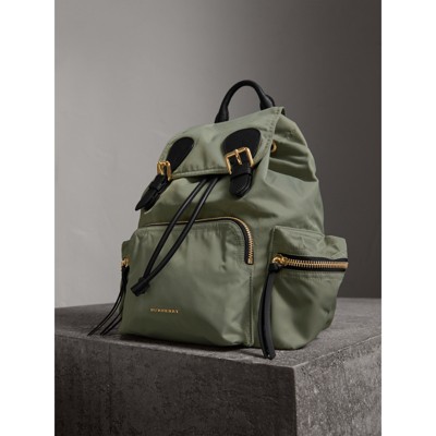 the medium rucksack in technical nylon and leather