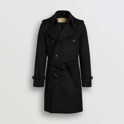 burberry black wool trench coat