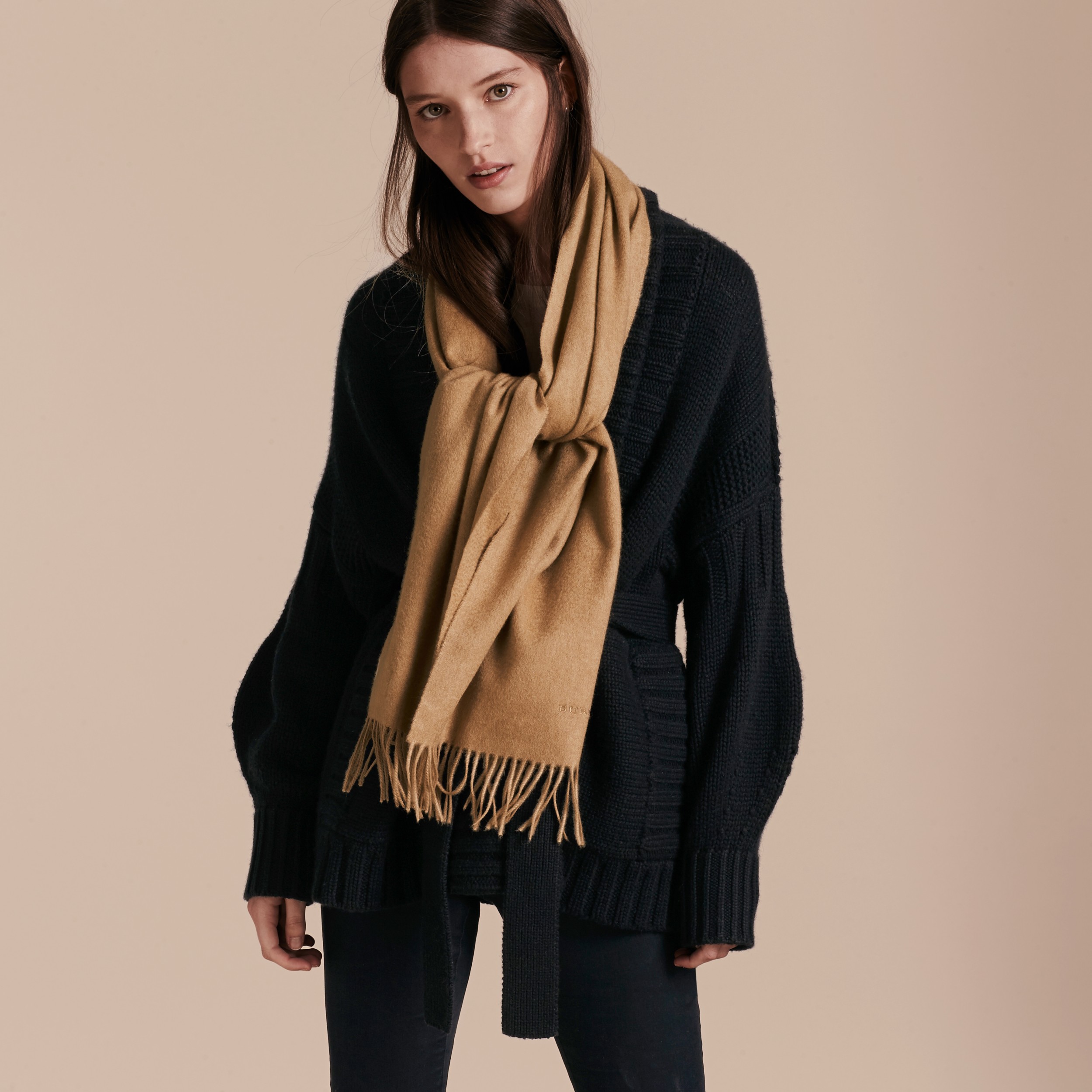 The Classic Cashmere Scarf in Camel | Burberry United States