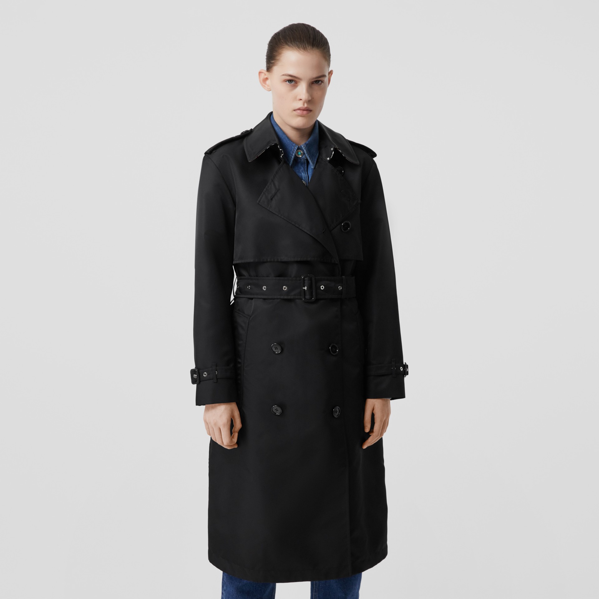 Nylon Twill Trench Coat in Black - Women | Burberry