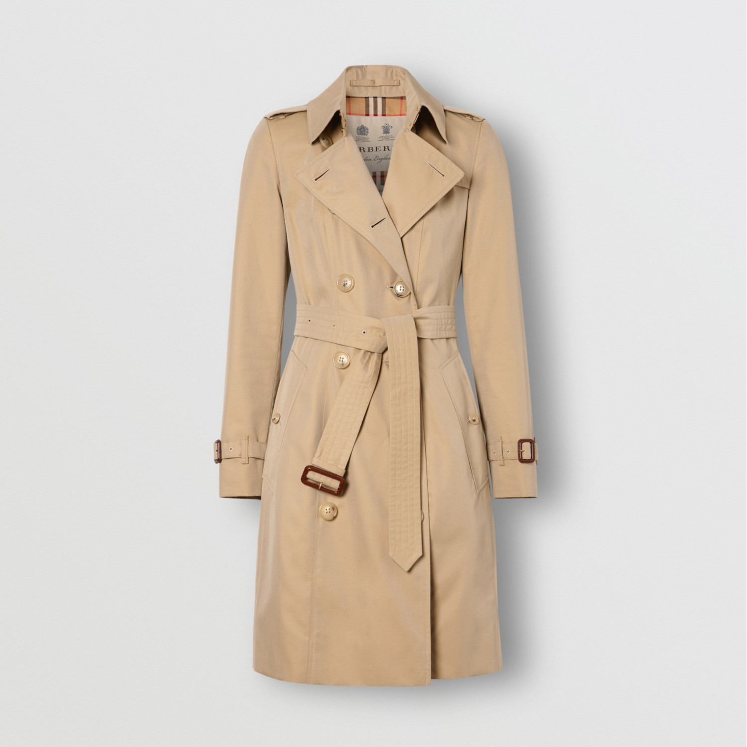 The Mid-length Chelsea Heritage Trench Coat in Honey - Women, Cotton ...