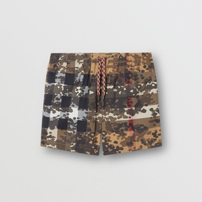 check drawcord swim shorts