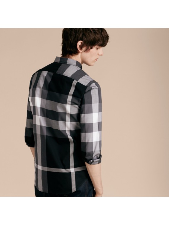 men black check shirt