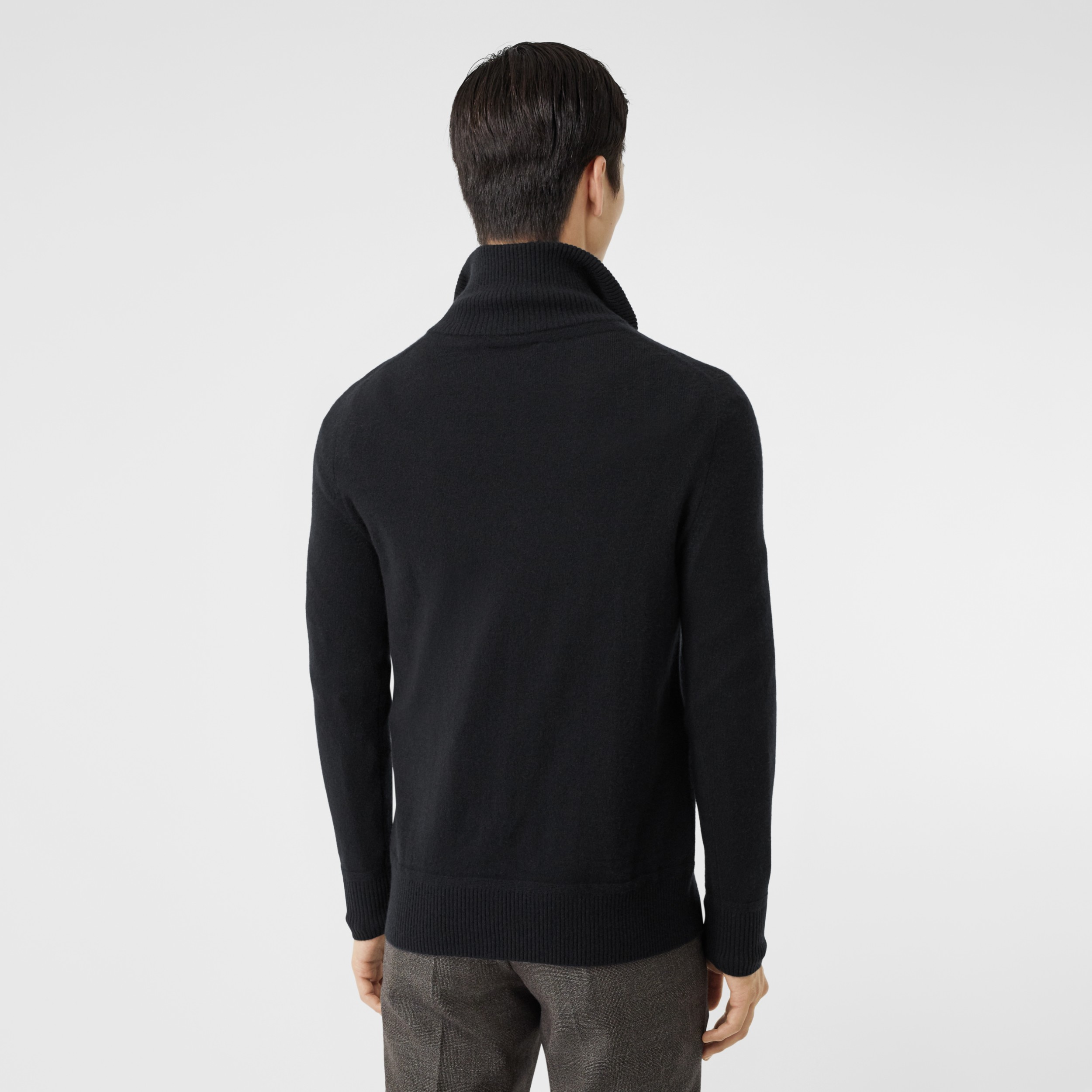 Monogram Motif Cashmere Funnel Neck Sweater In Black Men Burberry United States 9462