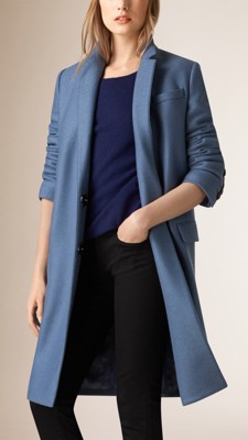 Steel blue Oversize Wool Blazer Coat - Image 2