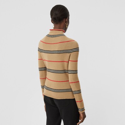 Icon Stripe Cashmere Turtleneck Sweater 