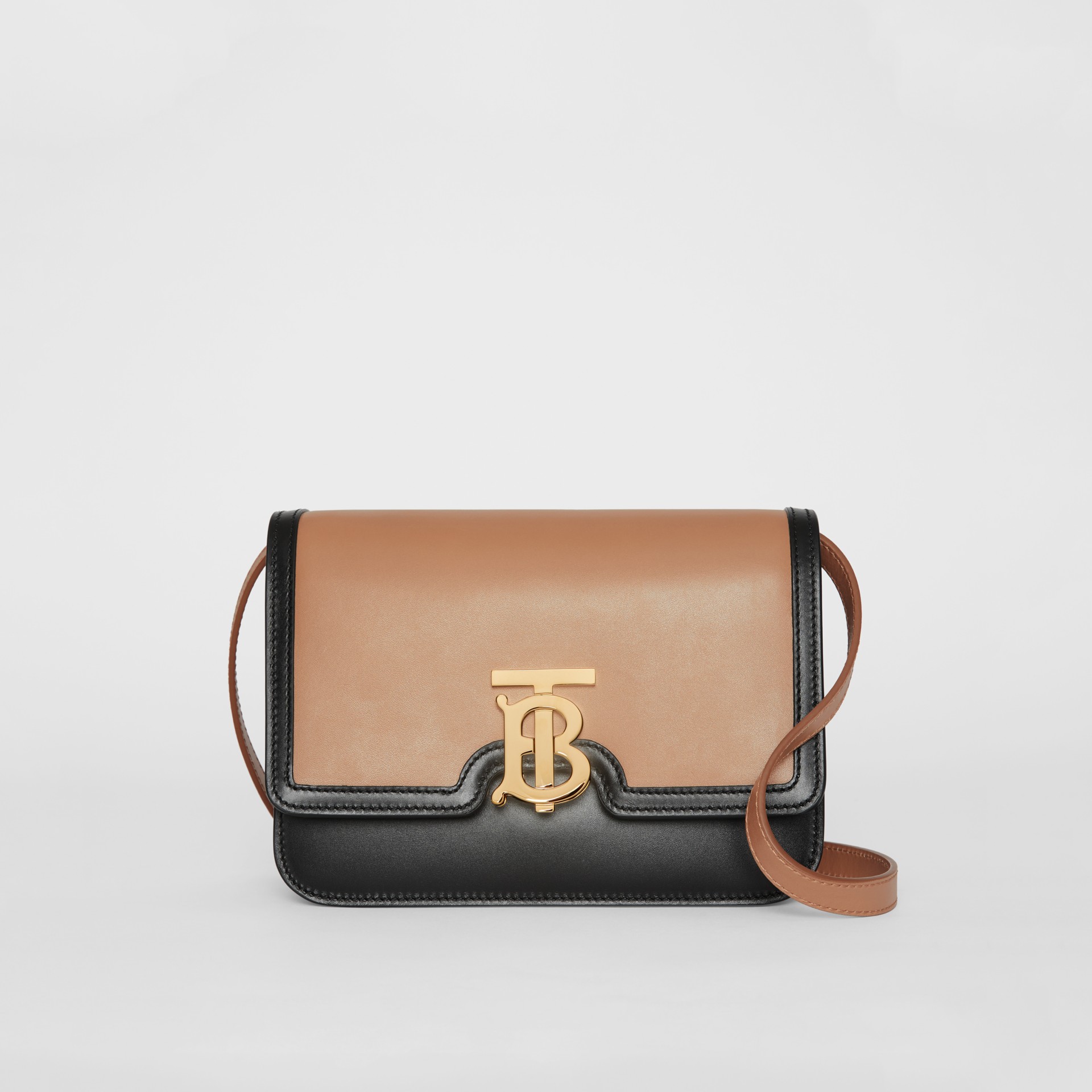 Small Leather TB Bag in Light Camel/black - Women | Burberry