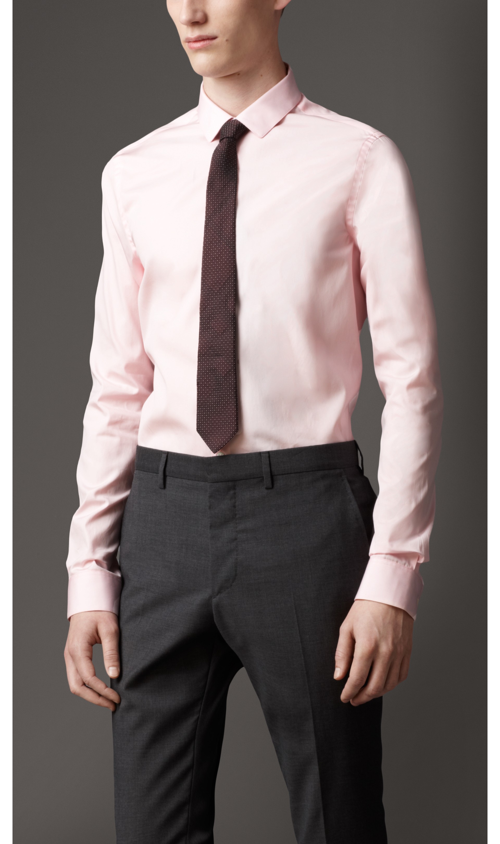 Slim Fit Cotton Shirt in City Pink - Men | Burberry United States