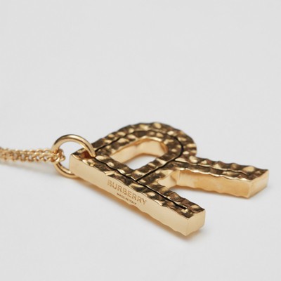 R' Alphabet Charm Gold-plated Necklace 