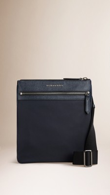 Slim Crossbody Bag with Leather Trim