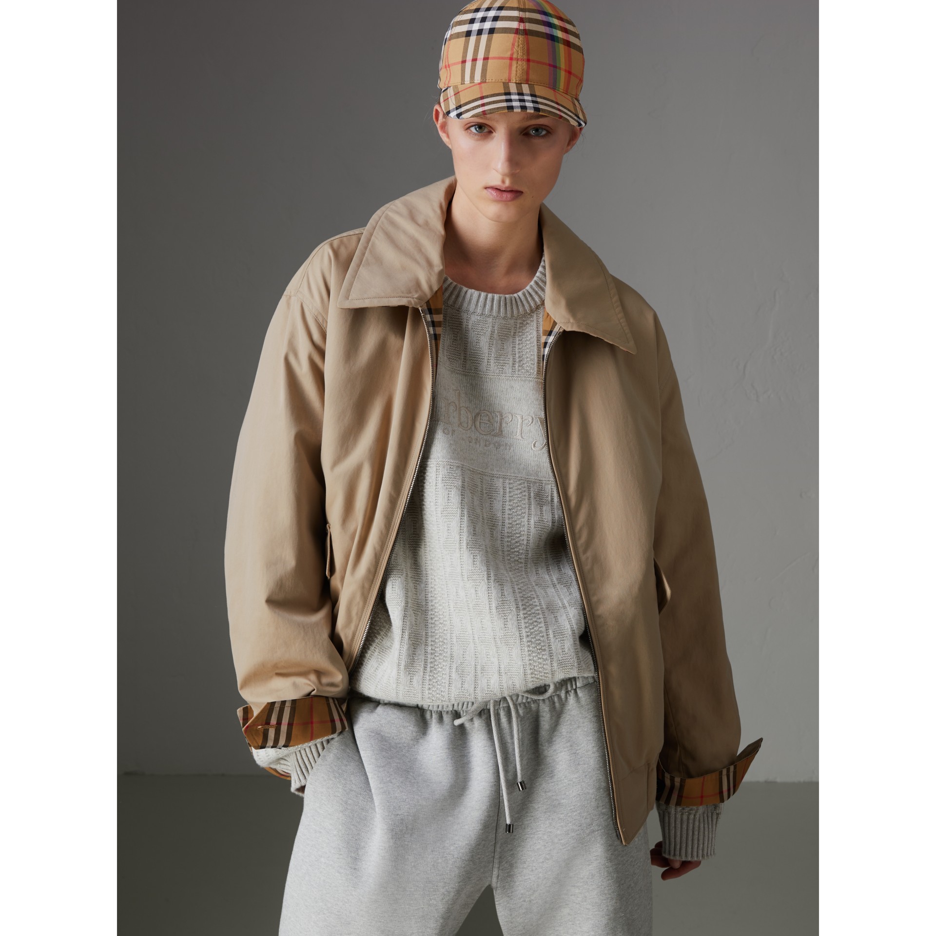 Rainbow Vintage Check Harrington Jacket in Antique Yellow/rainbow