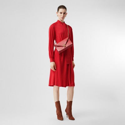 red burberry dress