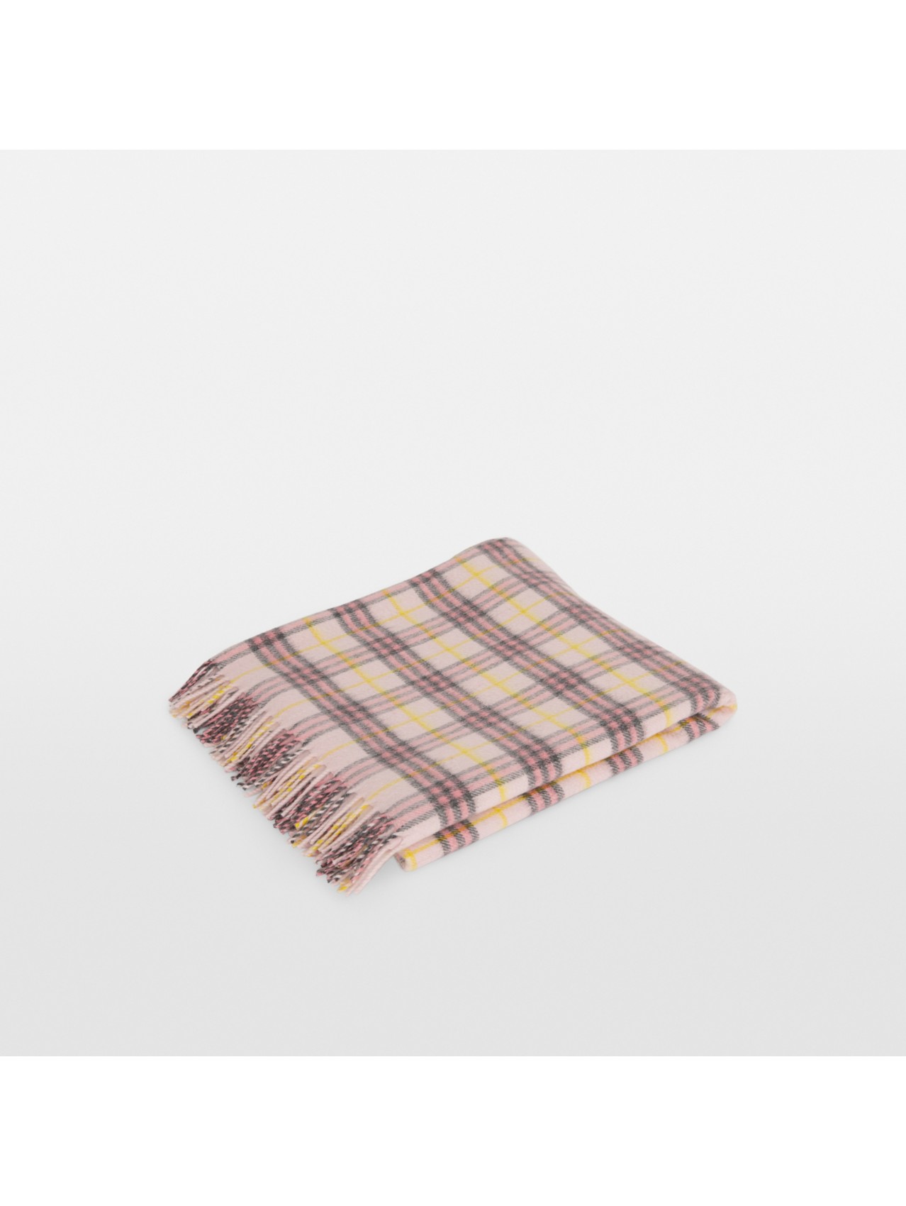 Couverture pour bébé en cachemire à motif check in Bouton De Rose Pâle