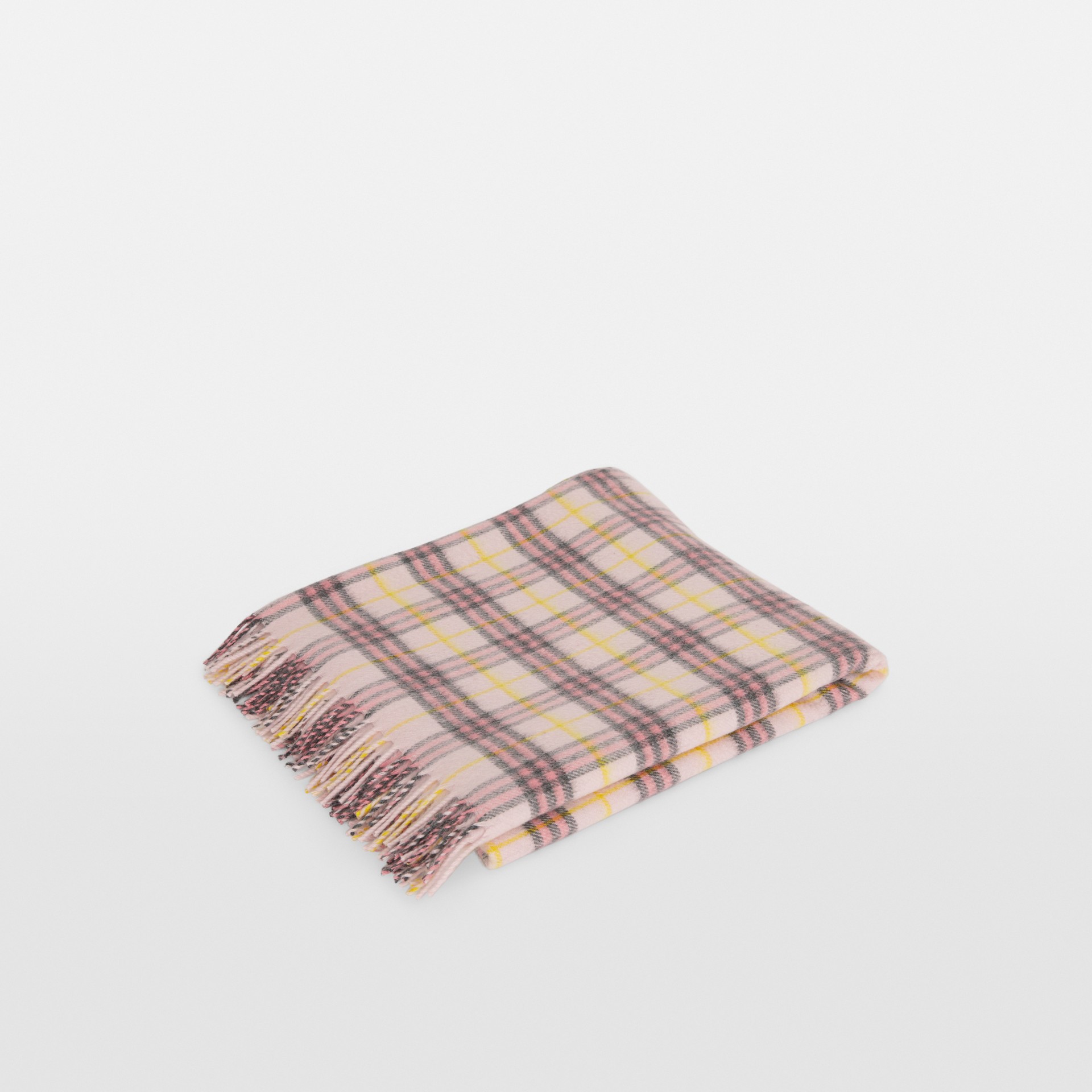 Check Cashmere Baby Blanket in Pale Blossom Children Burberry United States
