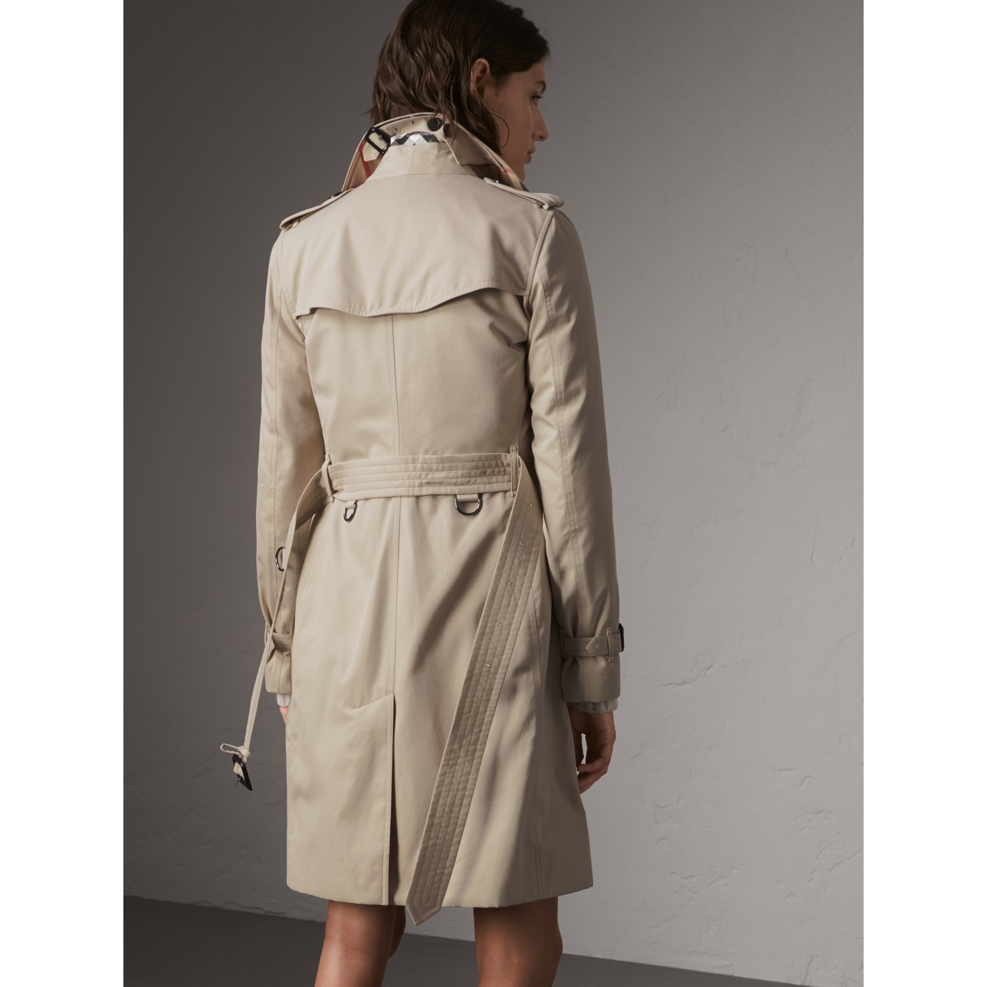The Kensington Long Trench Coat in Stone Women Burberry United States
