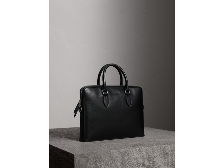 BURBERRY 'New London' Calfskin Leather Briefcase in Black | ModeSens