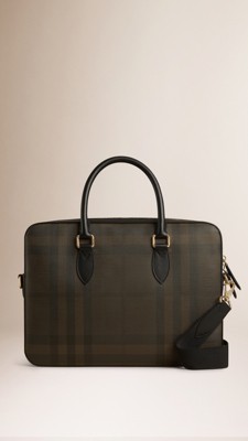 Leather Trim London Check Briefcase
