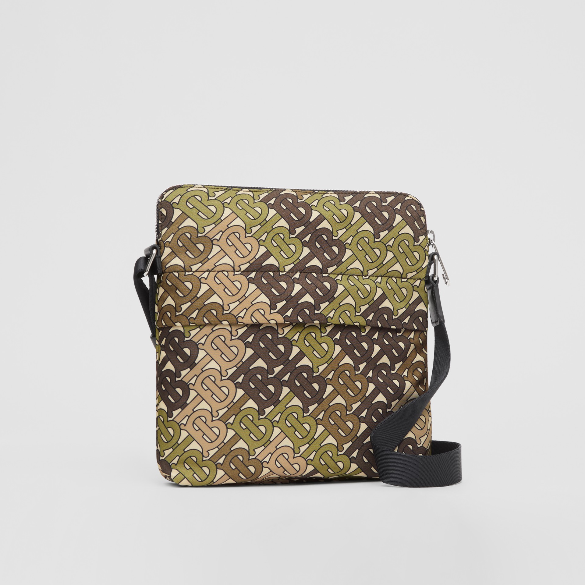 Monogram Print Nylon Crossbody Bag in Khaki Green Men Burberry Hong