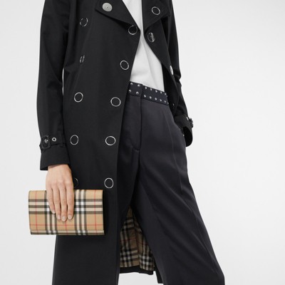 burberry vintage check card case with detachable strap