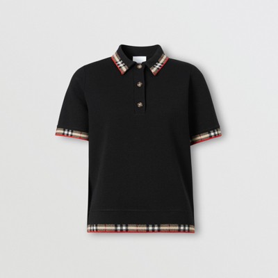 burberry check trim tee