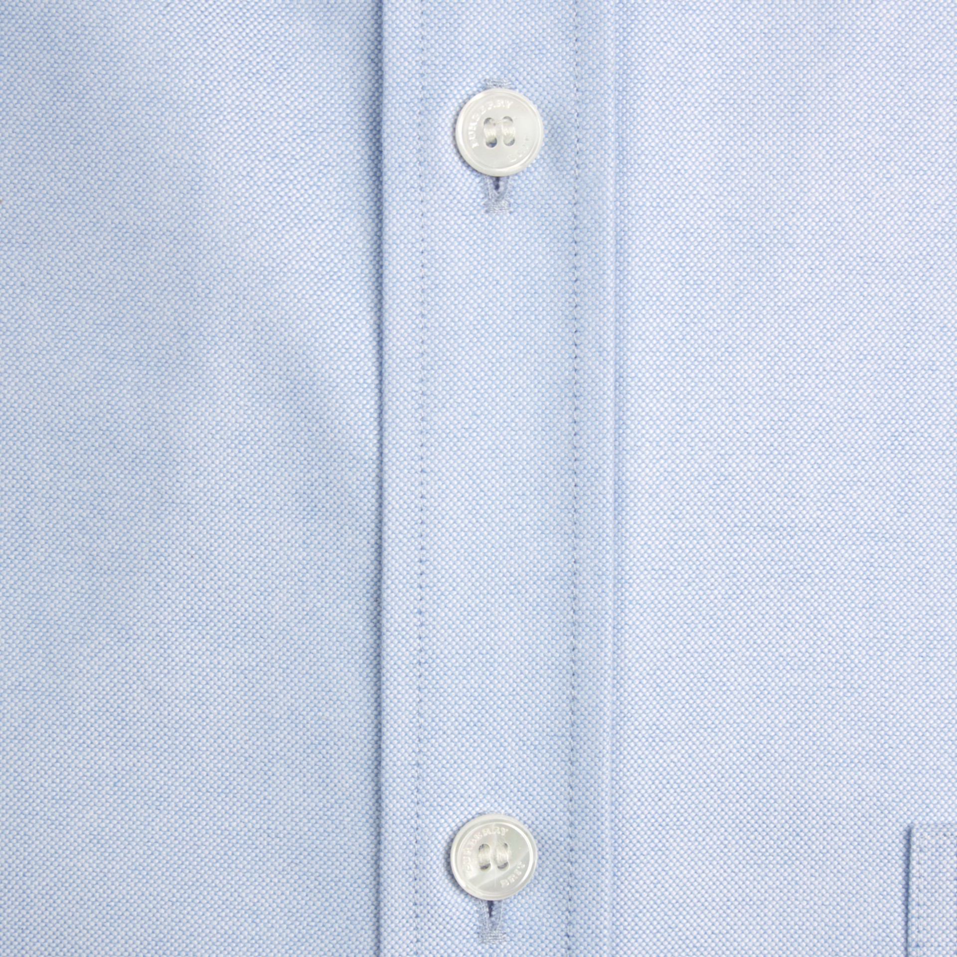 Check Detail Cotton Oxford Shirt in Cornflower Blue - Men | Burberry