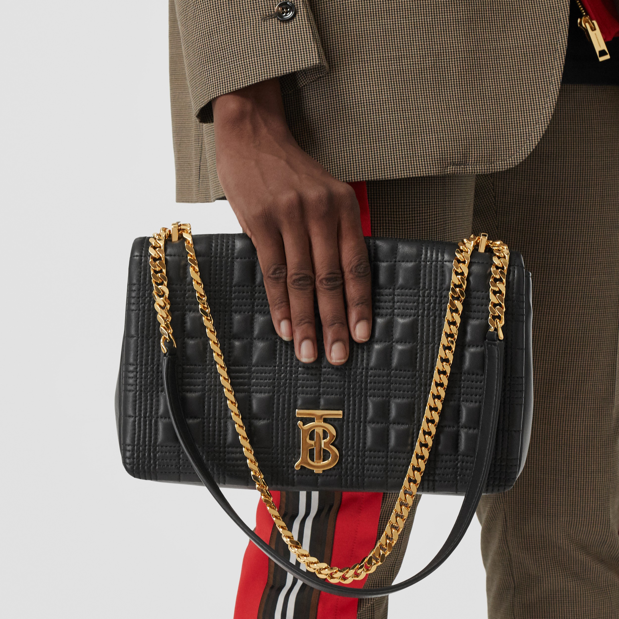 Medium Quilted Lambskin Lola Bag in Black/light Gold - Women | Burberry® Official