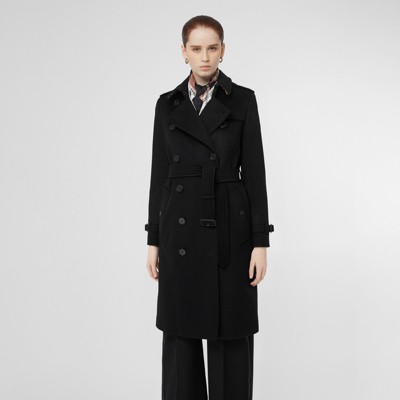 Cashmere Trench Coat in Black - Women | Burberry United States
