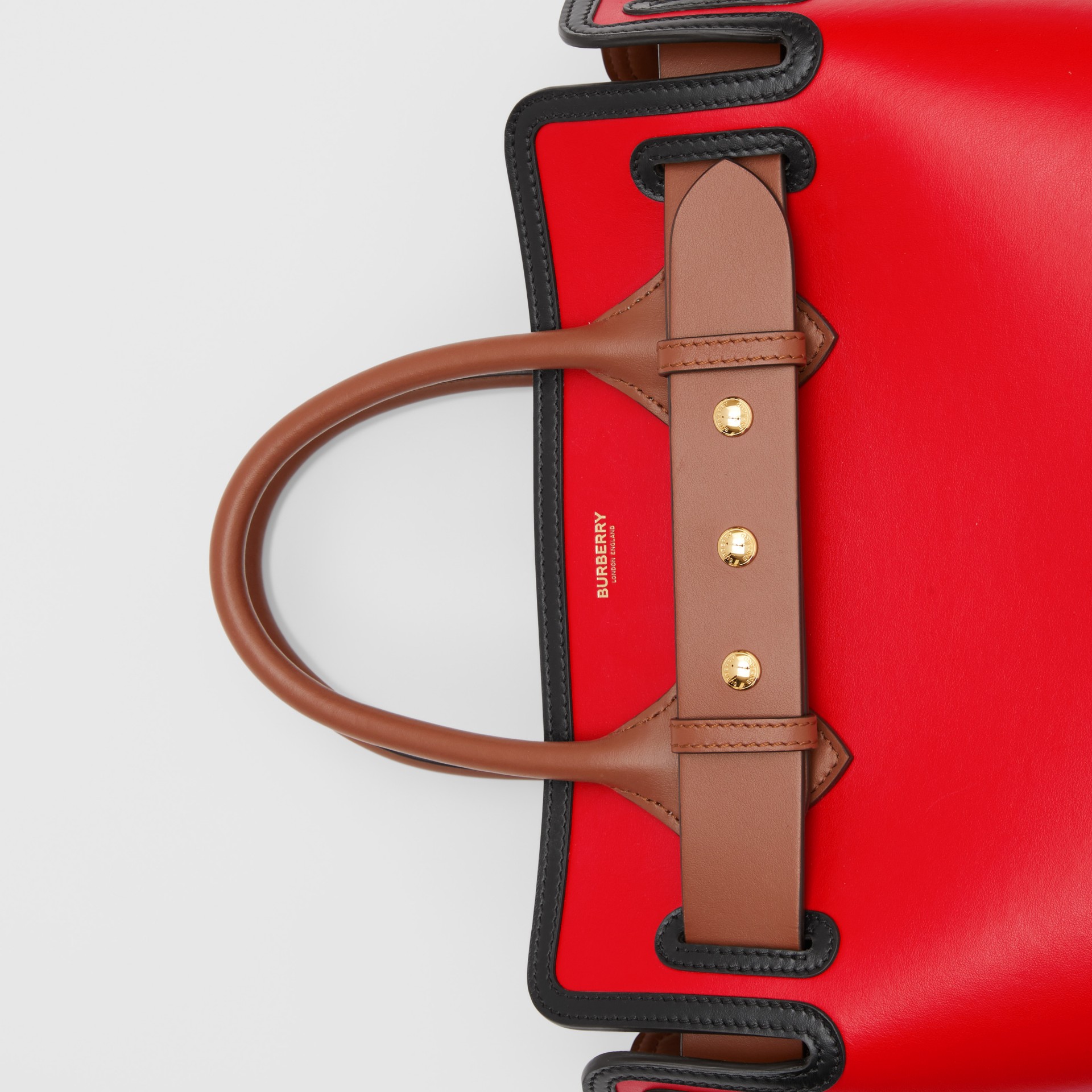 The Small Leather Triple Stud Belt Bag in Bright Red Women Burberry