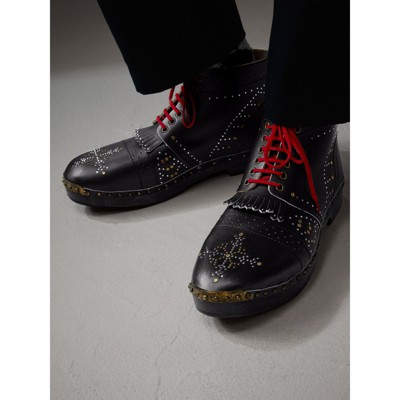 burberry boots mens red