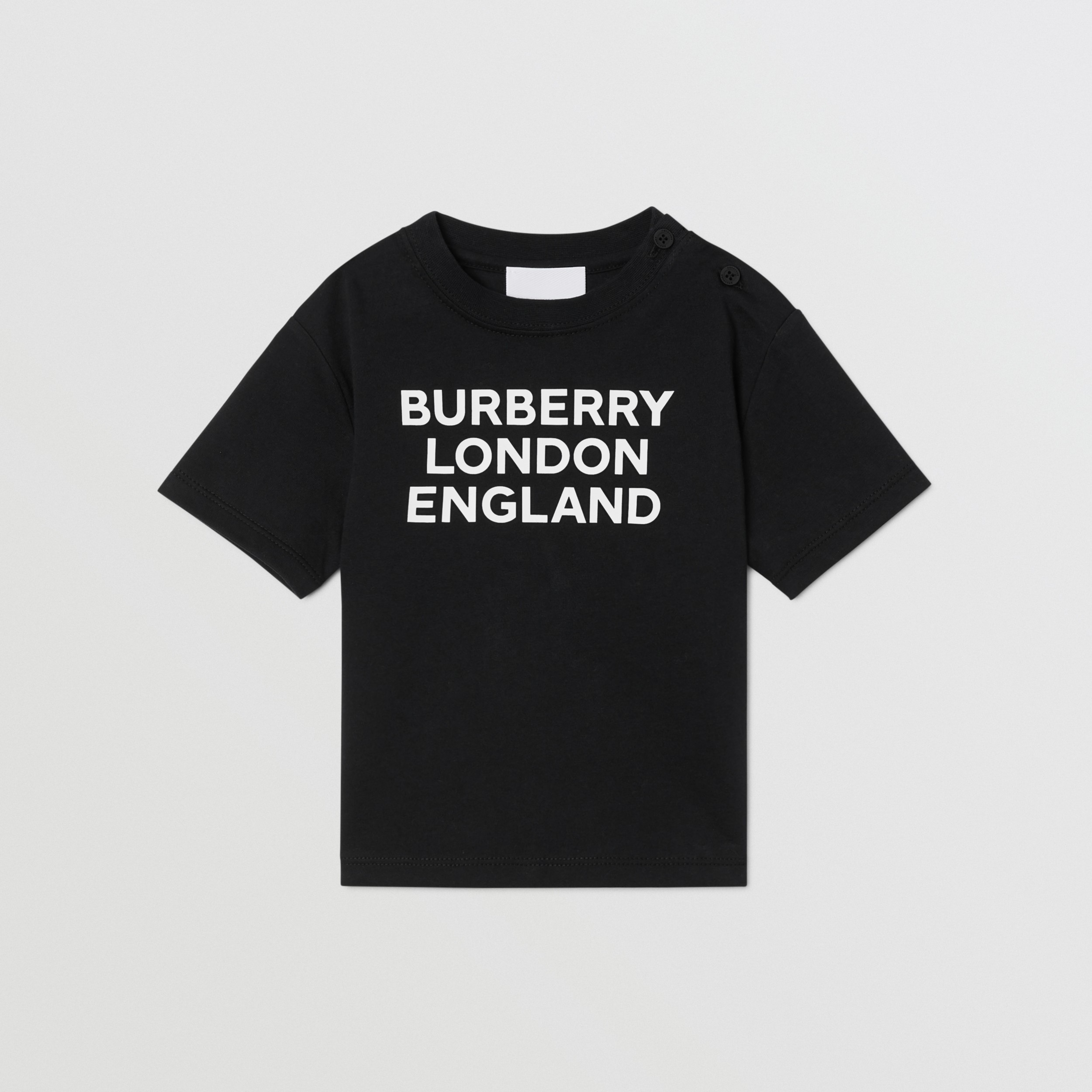 Logo Print Cotton T-shirt in Black - Children | Burberry United States