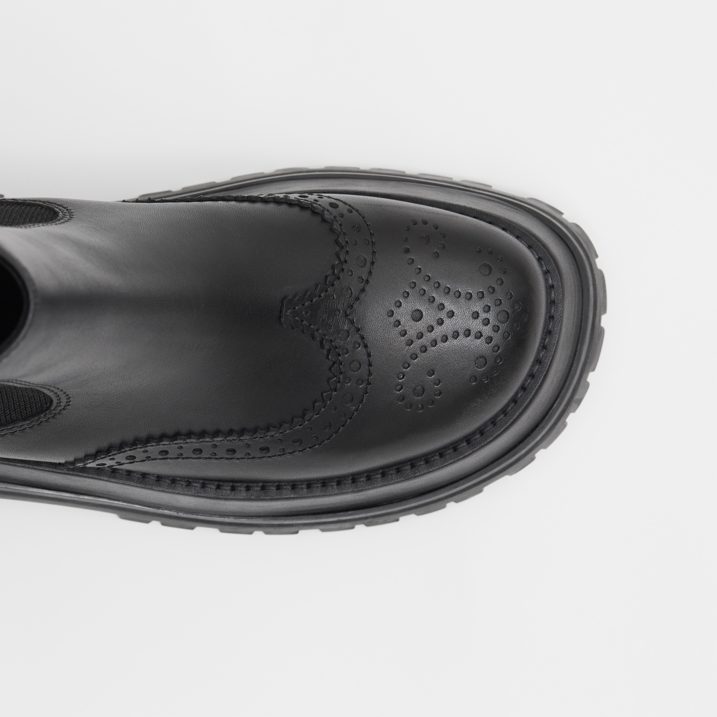 womens black leather brogue chelsea boots