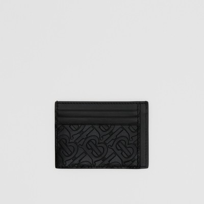 Monogram Leather Card Case in Black 