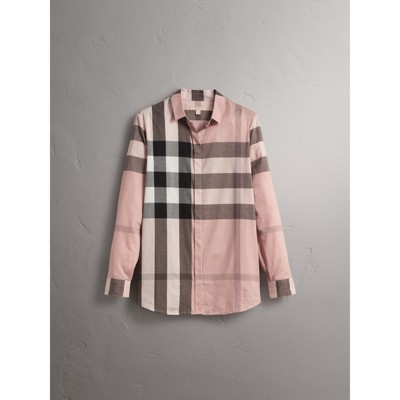 burberry check cotton shirt